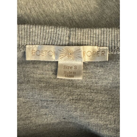 Size Small BOSTON PROPER GRAY OFF-SHOULDER TERRY SWEATSHIRT Fall Winter Designer - Picture 4 of 7